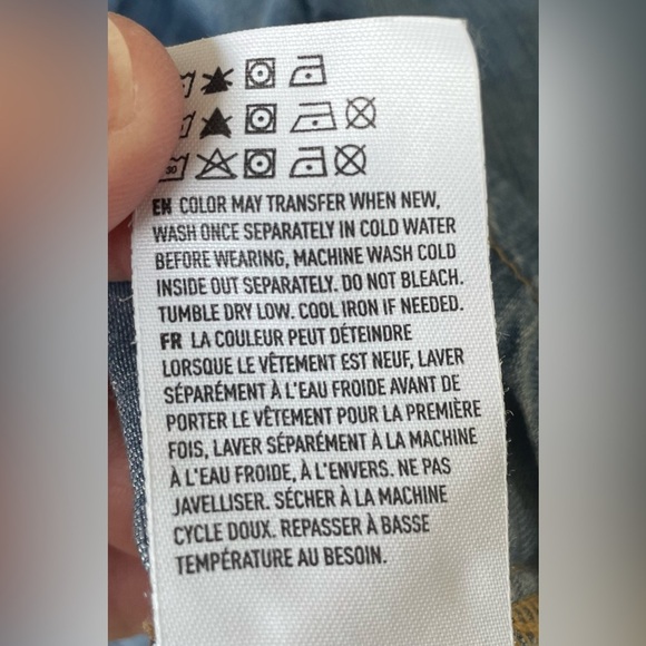 American Eagle Fit Flare Blue Chambray Denim Dress Long Sleeve Button Up Size S - Picture 10 of 10